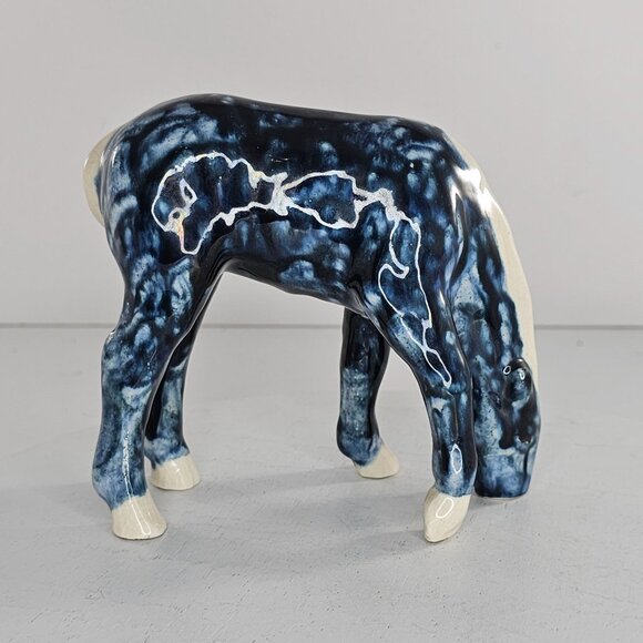 Vintage Dorothy Kindell Foal Horse Figurine Blue Grazing Rare - Picture 10 of 10